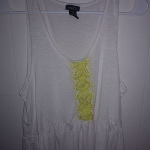Rue21 White and Yellow Tank Top